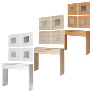 RECIBIDOR CONSOLA 1 CAJON + JUEGO 4 ESPEJOS (VARIOS COLORES)