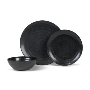 JUEGO DE VAJILLA DE MELAMINA 12 PIEZAS EBONY 102250
