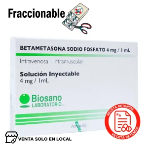 Betametasona Inyectable 4mg/mL x 1 Ampolla (disponible solo para venta presencial)