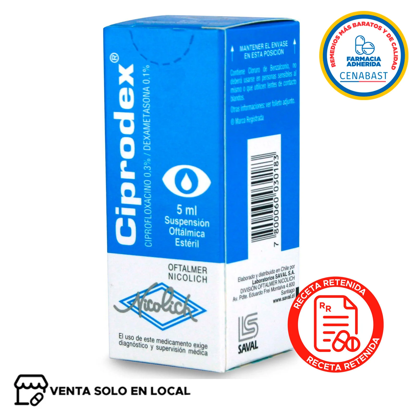 Ciprodex Solución Oftálmica Producto Cenabast (disponible solo para venta presencial)