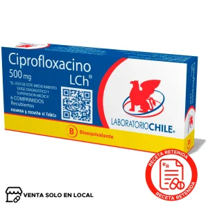 Ciprofloxacino Comprimidos recubiertos 500mg (disponible solo para venta presencial)